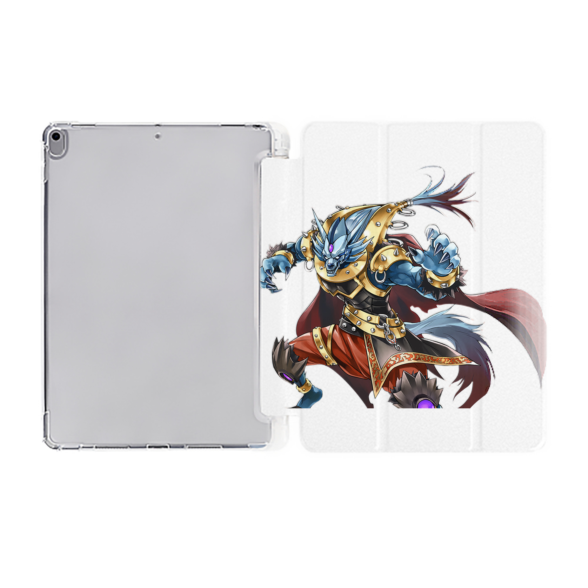 （画像用） 遊☆戯☆王 Yu-Gi-Oh! IPad ケース ペン収納付き 三つ折りスタンド PUレザー×シリコン 対応機種9.5/10.5/10.9インチ